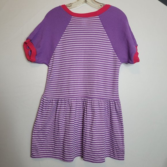 Vintage Girls Dress KLL Purple Stripe Size 14.5 Acrylic Drop Waist Small Women - Picture 6 of 6